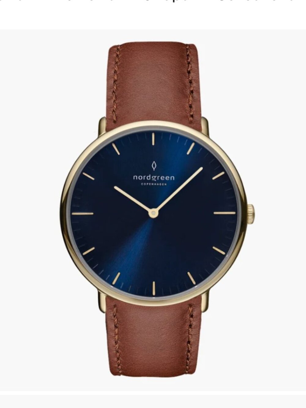 Nordgreen Native Minimalist Watch Gold Tone & Blue Dial 36mm Unisex